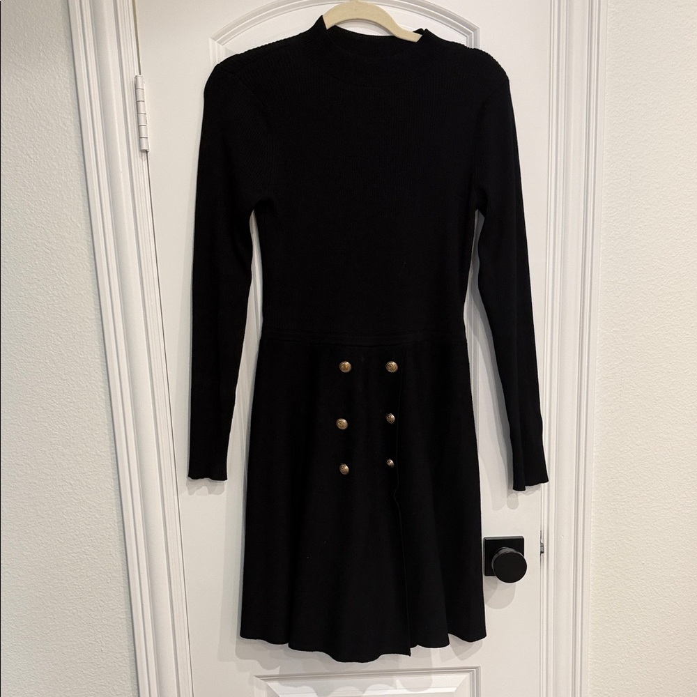 BCX Black Ribbed Knit Dress